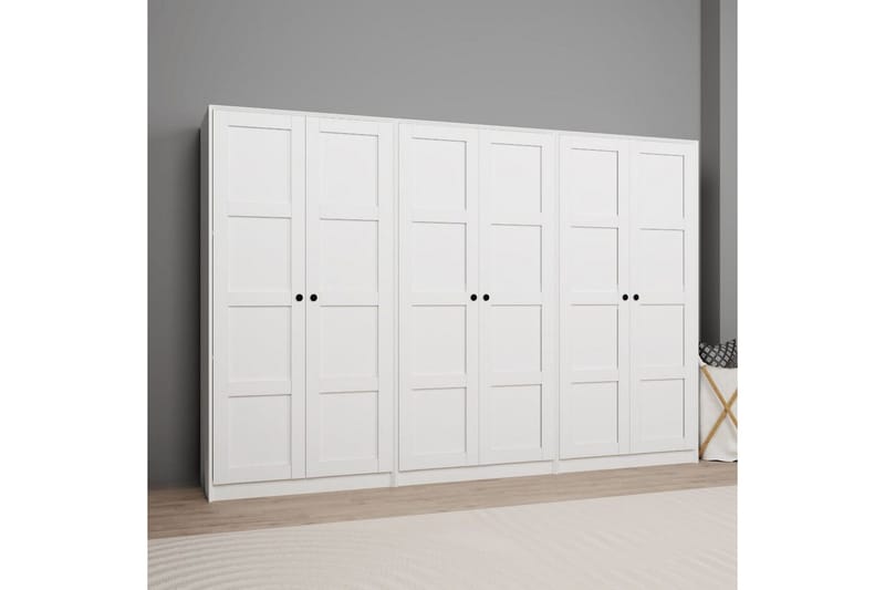 Nagouri Garderobe 280x190 cm - Hvid - Opbevaring - Tøjopbevaring - Garderobeskabe