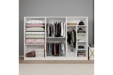 Nagouri Garderobe 280x190 cm - Hvid - Opbevaring - Tøjopbevaring - Garderobeskabe