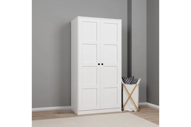 Nagouri Garderobe 94x190 cm - Hvid - Opbevaring - Tøjopbevaring - Garderobeskabe