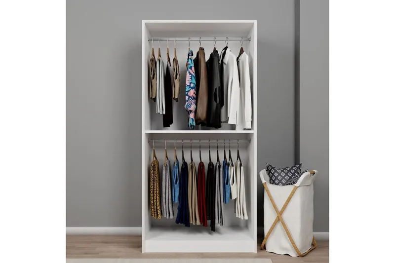 Nagouri Garderobe 94x190 cm - Hvid - Opbevaring - Tøjopbevaring - Garderobeskabe