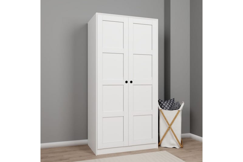Nagouri Garderobe 94x190 cm - Hvid - Opbevaring - Tøjopbevaring - Garderobeskabe