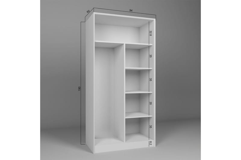Nagouri Garderobe 94x190 cm - Hvid - Opbevaring - Tøjopbevaring - Garderobeskabe