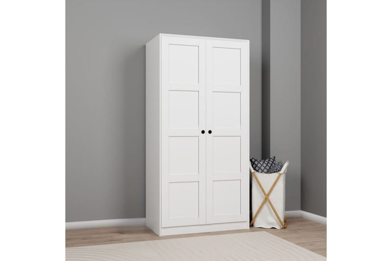 Nagouri Garderobe 94x190 cm - Hvid - Opbevaring - Tøjopbevaring - Garderobeskabe