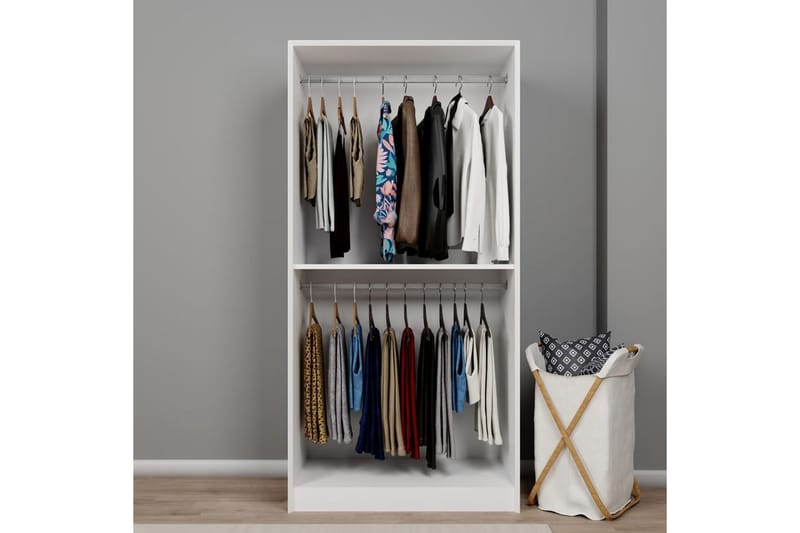 Nagouri Garderobe 94x190 cm - Hvid - Opbevaring - Tøjopbevaring - Garderobeskabe
