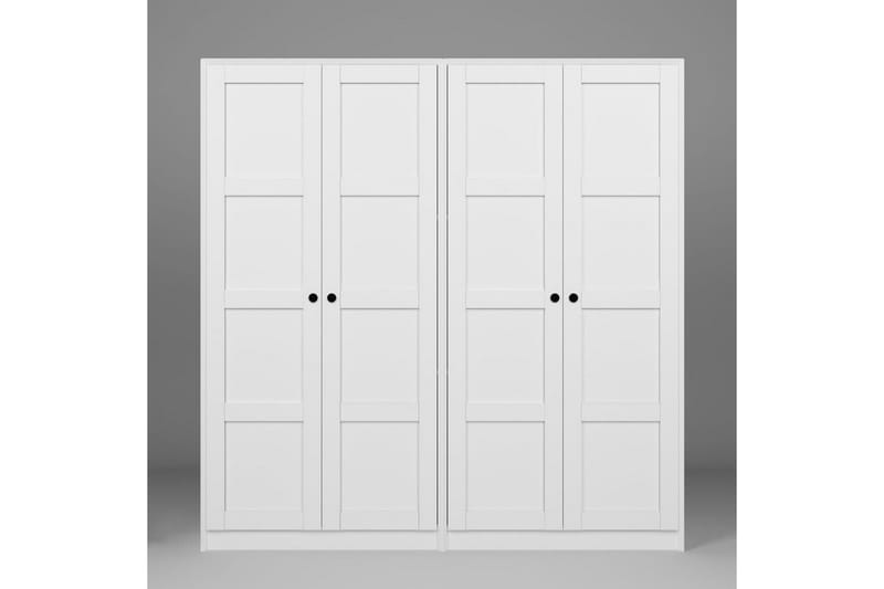Nagouri Garderobeskab med Skuffer 188x190 cm i Træ - Hvid - Opbevaring - Tøjopbevaring - Garderobeskabe
