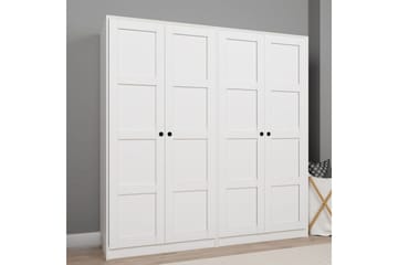 Nagouri Garderobeskab med Skuffer 188x190 cm i Træ - Hvid - Opbevaring - Tøjopbevaring - Garderobeskabe