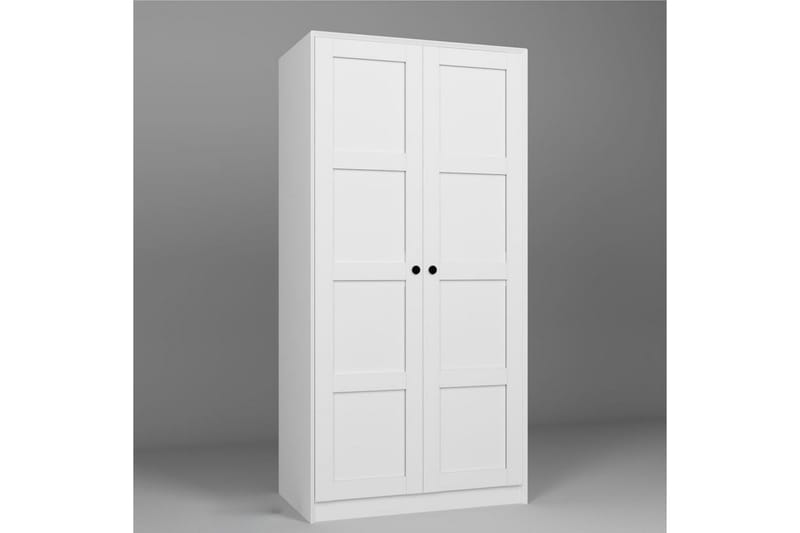 Nagouri Garderobeskab med Skuffer 94x190 cm i Træ - Hvid - Opbevaring - Tøjopbevaring - Garderobeskabe
