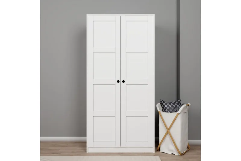 Nagouri Garderobeskab til Entré 94x190 cm i Malet Træ, Hvid