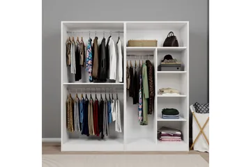Nagouri Garderobesskåp 188x190 cm - Hvid - Opbevaring - Tøjopbevaring - Garderobeskabe - Garderobeskab & klædeskab
