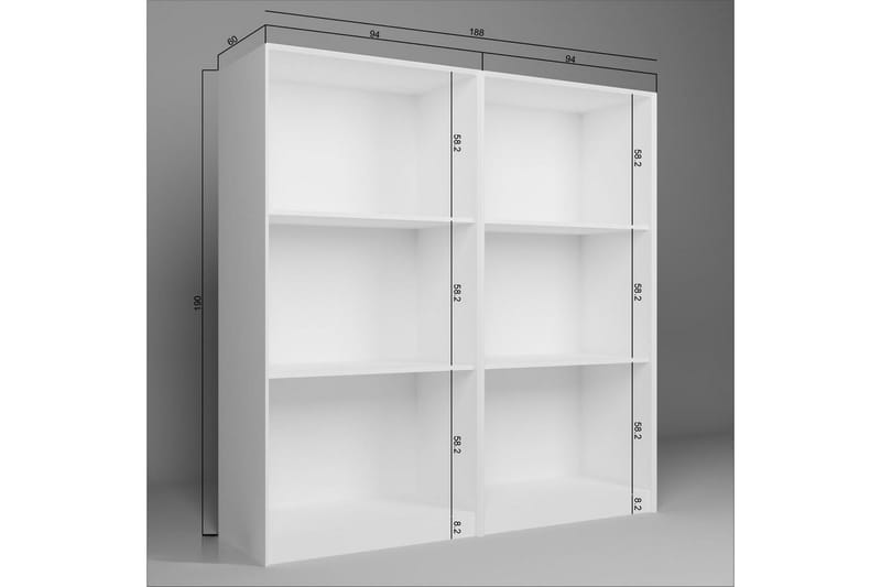 Nagouri Garderobesskåp 188x190 cm - Hvid - Opbevaring - Tøjopbevaring - Garderobeskabe - Garderobeskab & klædeskab