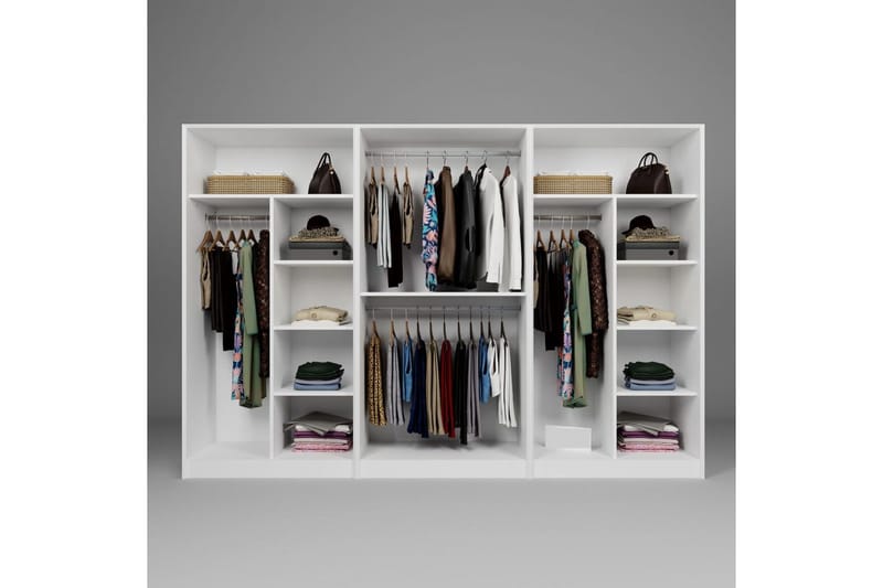 Nagouri Garderobesskåp 280x190 cm - Hvid - Opbevaring - Tøjopbevaring - Garderobeskabe - Garderobeskab & klædeskab