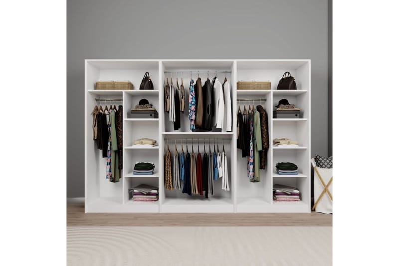 Nagouri Garderobesskåp 280x190 cm - Hvid - Opbevaring - Tøjopbevaring - Garderobeskabe - Garderobeskab & klædeskab