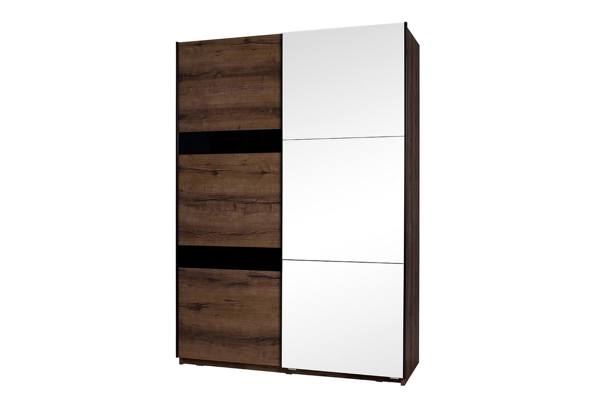 Najera Garderobe 150x68,5x215 cm - Eg | Sort - Opbevaring - Tøjopbevaring - Garderobeskabe