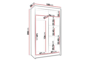 Narbonne Garderobe 100x200 cm - Beige - Opbevaring - Tøjopbevaring - Garderobeskabe