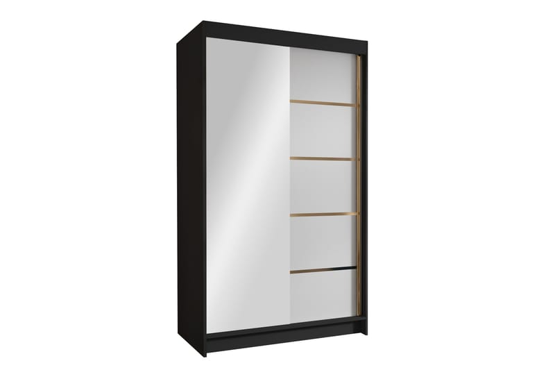 Narbonne Garderobe med Spejl 100x200 cm, Hvid/Sort