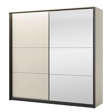 Navron Garderobeskabeskab med spejl 220x221 cm - Beige - Opbevaring - Tøjopbevaring - Garderobeskabe