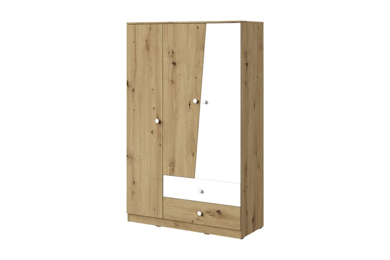 Nero Garderobe 120 cm, Natur/Hvid