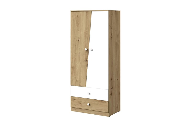 Nero Garderobe 80 cm - Natur/Hvid - Opbevaring - Tøjopbevaring - Garderobeskabe
