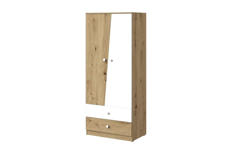 Nero Garderobe 80 cm, Natur/Hvid