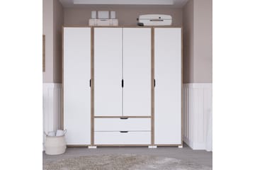 Nordhs Garderob 140x182 cm - Lysbrun/Hvid - Opbevaring - Tøjopbevaring - Garderobeskabe