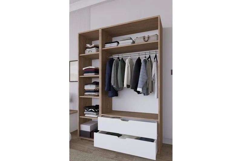 Nordhs Garderobesskåp 130x183 cm - Valnød - Opbevaring - Tøjopbevaring - Garderobeskabe - Garderobeskab & klædeskab