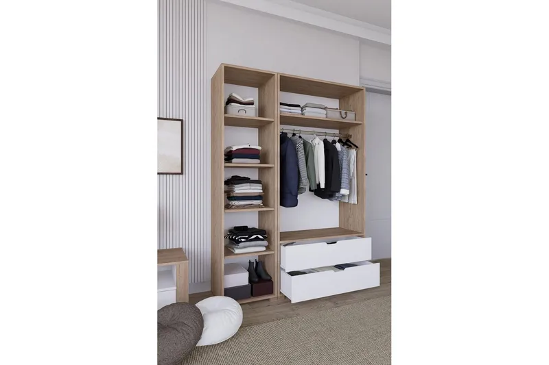 Nordhs Garderobesskåp 130x183 cm - Valnød - Opbevaring - Tøjopbevaring - Garderobeskabe - Garderobeskab & klædeskab