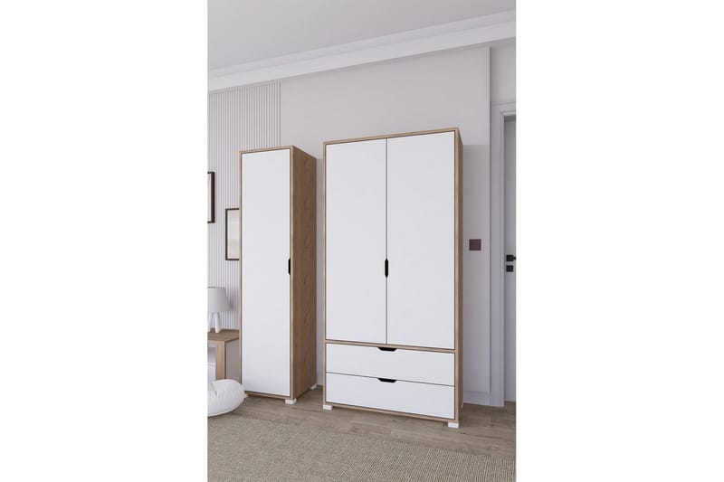 Nordhs Garderobesskåp 130x183 cm - Valnød - Opbevaring - Tøjopbevaring - Garderobeskabe - Garderobeskab & klædeskab