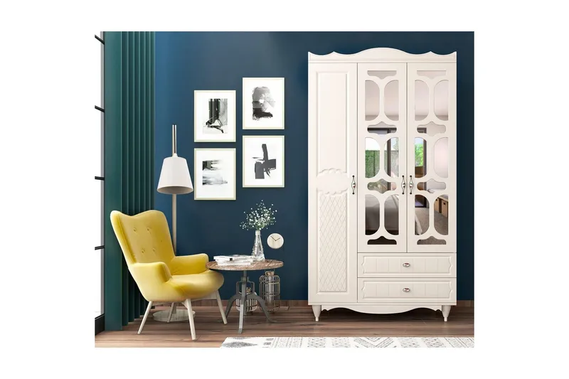 Noric Garderobe 105x190 cm - Mat Hvid - Opbevaring - Tøjopbevaring - Garderobeskabe