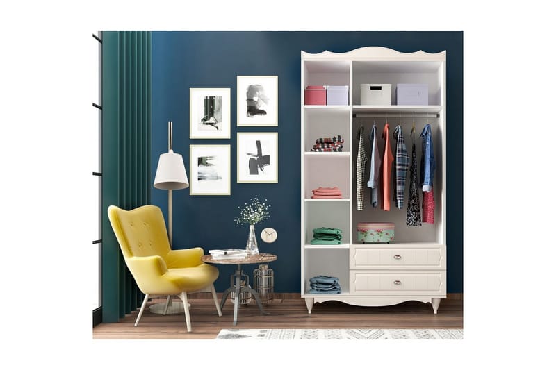 Noric Garderobe 105x190 cm - Mat Hvid - Opbevaring - Tøjopbevaring - Garderobeskabe