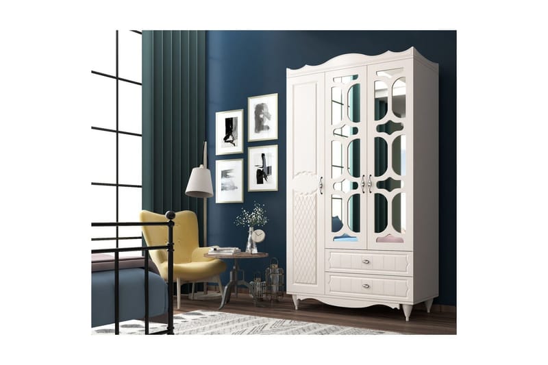 Noric Garderobe 105x190 cm - Mat Hvid - Opbevaring - Tøjopbevaring - Garderobeskabe