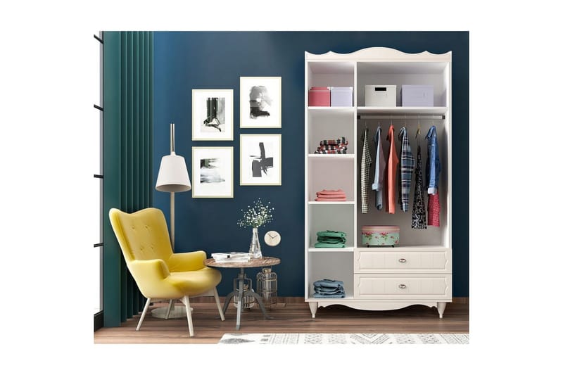Noric Garderobe 105x190 cm - Mat Hvid - Opbevaring - Tøjopbevaring - Garderobeskabe
