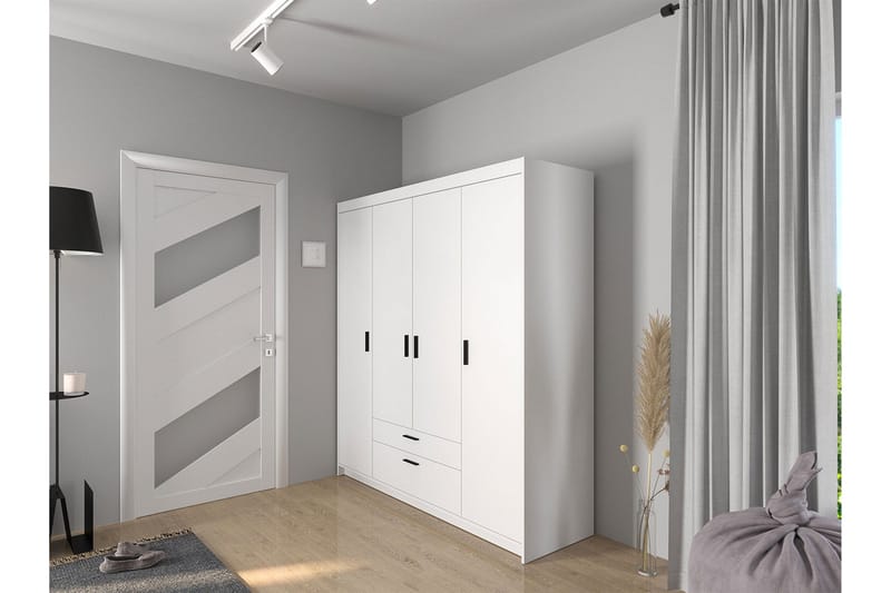 Norrbyn Garderobe 53x190x176,3 cm - Hvid - Opbevaring - Tøjopbevaring - Garderobeskabe