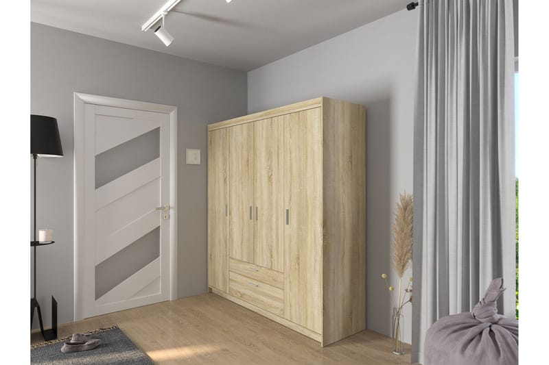 Norrbyn Garderobe 53x190x176,3 cm - Sonomaeg - Opbevaring - Tøjopbevaring - Garderobeskabe