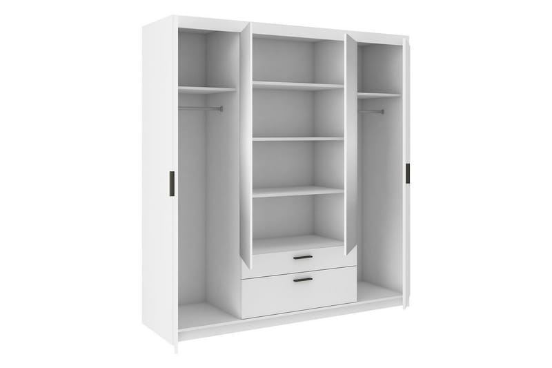 Norrbyn Garderobe med Spejl 53x190x176,3 cm - Hvid - Opbevaring - Tøjopbevaring - Garderobeskabe