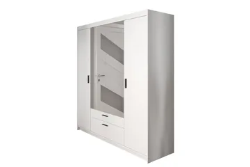 Norrbyn Garderobe med Spejl 53x190x176,3 cm - Hvid - Opbevaring - Tøjopbevaring - Garderobeskabe