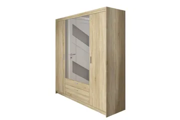 Norrbyn Garderobe med Spejl 53x190x176,3 cm - Sonomaeg - Opbevaring - Tøjopbevaring - Garderobeskabe