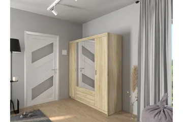 Norrbyn Garderobe med Spejl 53x190x176,3 cm - Sonomaeg - Opbevaring - Tøjopbevaring - Garderobeskabe