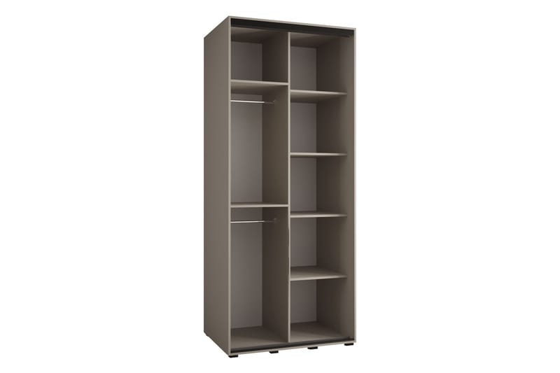 Norrebon Garderobe med Speil 100x235 cm - Beige - Opbevaring - Tøjopbevaring - Garderobeskabe