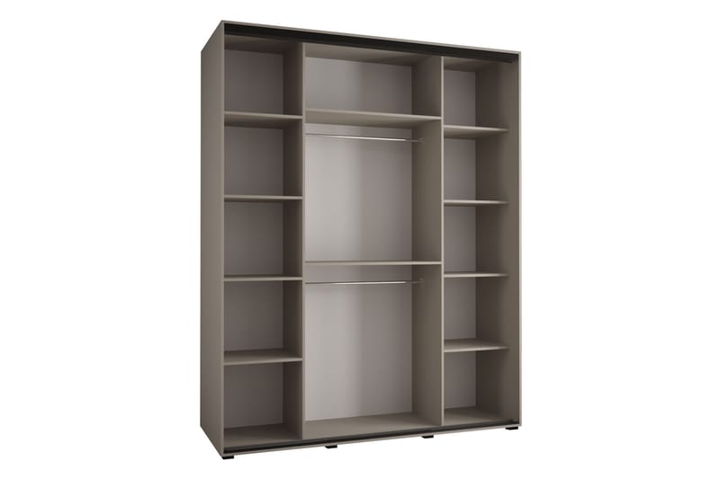 Norrebon Garderobe med Spejl 200x235 cm - Beige - Opbevaring - Tøjopbevaring - Garderobeskabe