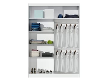 Norrebon Garderobeskab med spejl 160x215 cm - sort - Opbevaring - Tøjopbevaring - Garderobeskabe