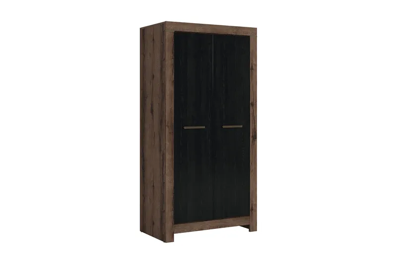 Olender Garderobeskab 98x195 cm i Træ, Sort|Brun