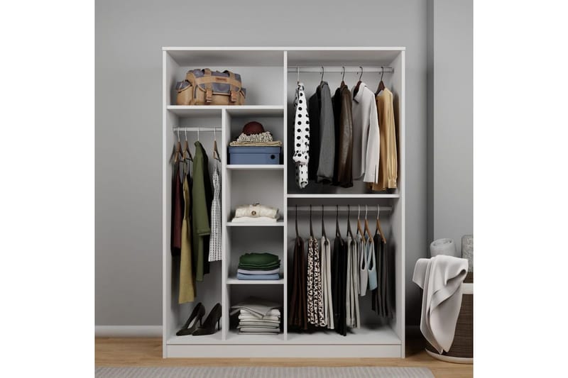 Olera Garderobe 140x180 cm - Hvid - Opbevaring - Tøjopbevaring - Garderobeskabe - Garderobeskab & klædeskab