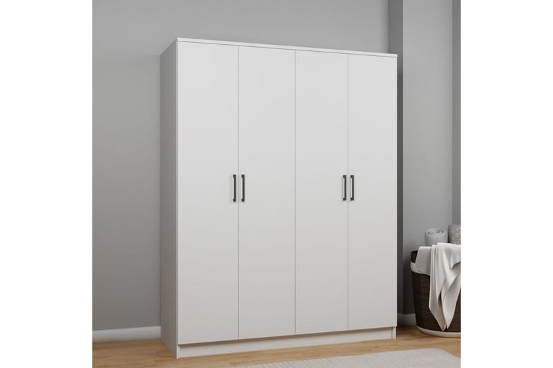 Olera Garderobe 140x180 cm - Hvid - Opbevaring - Tøjopbevaring - Garderobeskabe - Hjørnegarderobe