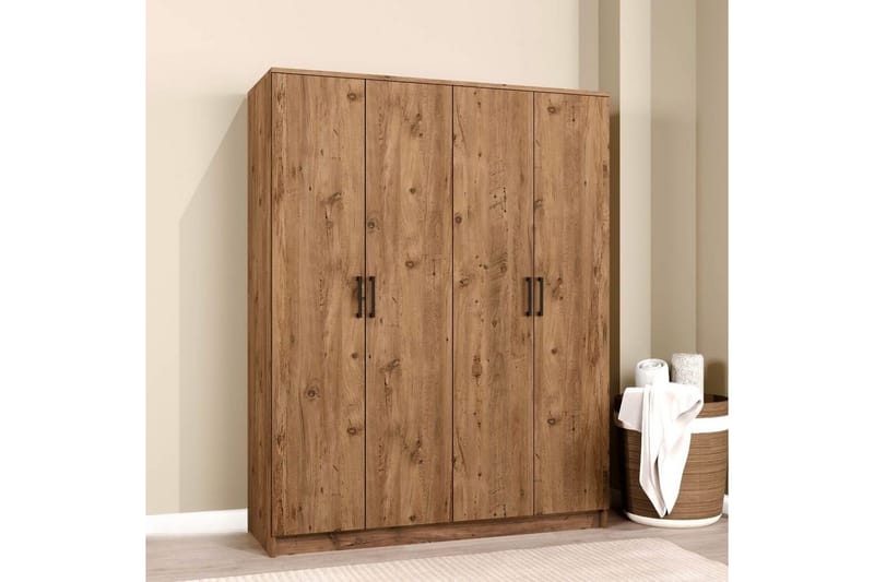 Olera Garderobe 140x180 cm - Natur - Opbevaring - Tøjopbevaring - Garderobeskabe - Hjørnegarderobe