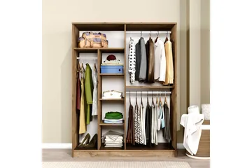 Olera Garderobe 140x180 cm - Natur - Opbevaring - Tøjopbevaring - Garderobeskabe - Garderobeskab & klædeskab