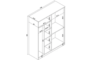 Olera Garderobe 140x180 cm - Natur - Opbevaring - Tøjopbevaring - Garderobeskabe - Garderobeskab & klædeskab
