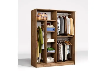 Olera Garderobe 140x180 cm - Natur - Opbevaring - Tøjopbevaring - Garderobeskabe - Garderobeskab & klædeskab