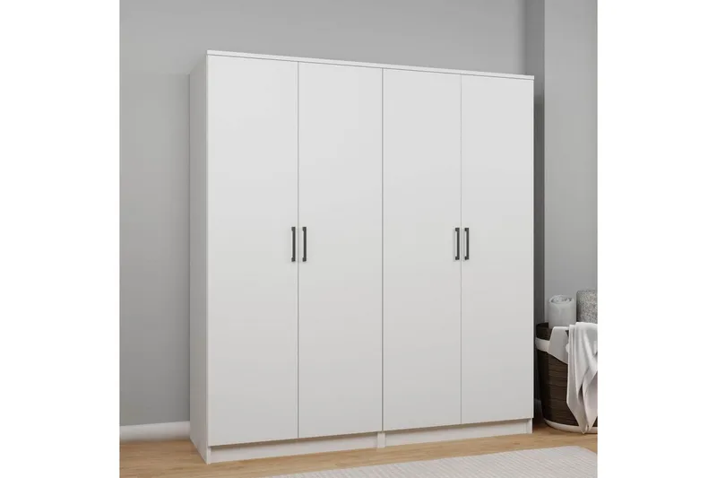 Olera Garderobe 160x180 cm - Hvid - Opbevaring - Tøjopbevaring - Garderobeskabe - Hjørnegarderobe