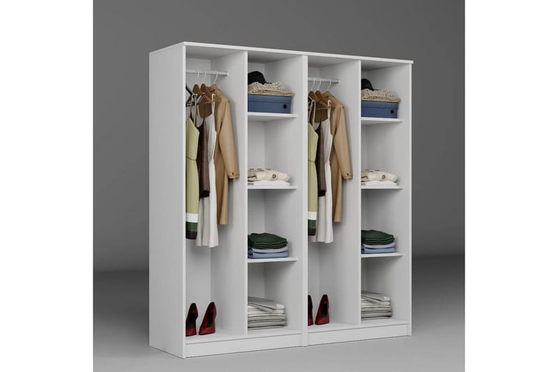 Olera Garderobe 160x180 cm - Hvid - Opbevaring - Tøjopbevaring - Garderobeskabe - Garderobeskab & klædeskab