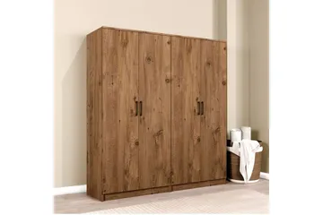 Olera Garderobe 160x180 cm - Natur - Opbevaring - Tøjopbevaring - Garderobeskabe - Garderobeskab & klædeskab